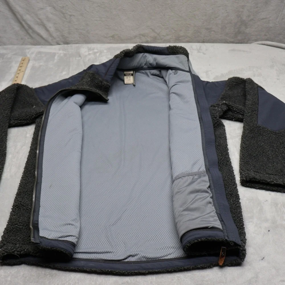 Rab Jacket Men Medium Black High Pile Fleece Full Zip Outdoor Performance Hiking